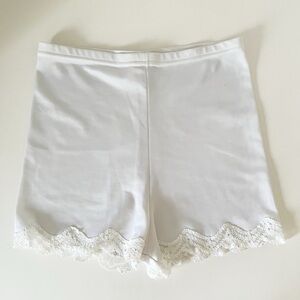 Women's White Lace Trim Shorts